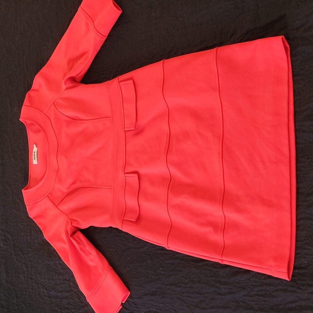 Orange Three-Quarter Sleeve Dress